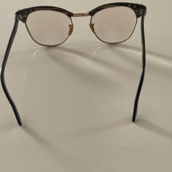 Vintage 50's Cat Eye Rhinestone FRAMES ONLY S/C 1/10 12k Gold Filled Glasses USA - Picture 15 of 16